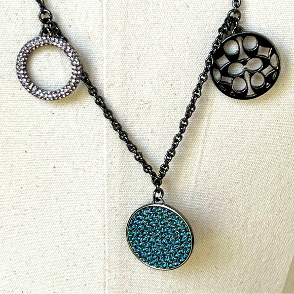 Coach Multi Pave Disc Station Necklace - Picture 7 of 12